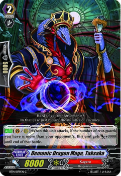 Demonic Dragon Mage, Taksaka single card from Cardfight!! Vanguard