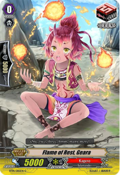Flame of Rest, Geara single card from Cardfight!! Vanguard