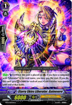 Starry Skies Liberator, Guinevere single card from Cardfight!! Vanguard