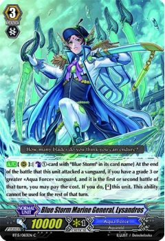 Blue Storm Marine General, Lysandros single card from Cardfight!! Vanguard