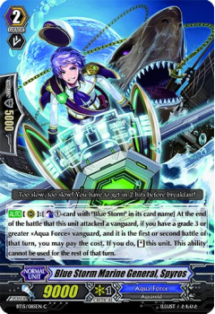 Blue Storm Marine General, Spyros single card from Cardfight!! Vanguard