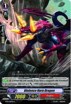 Violence Horn Dragon single card from Cardfight!! Vanguard
