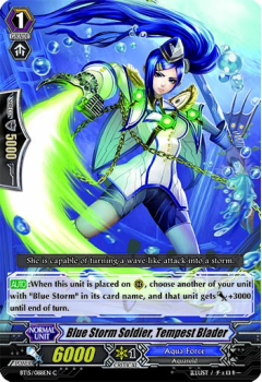Blue Storm Soldier, Tempest Blader single card from Cardfight!! Vanguard
