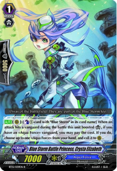 Blue Storm Battle Princess, Crysta Elizabeth single card from Cardfight!! Vanguard