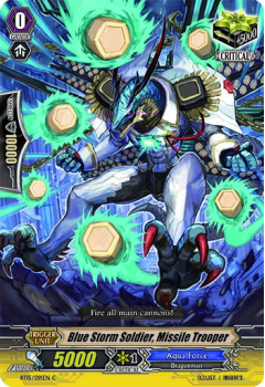 Blue Storm Soldier, Missile Trooper single card from Cardfight!! Vanguard