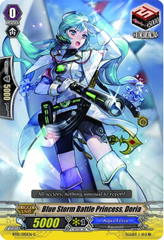 Blue Storm Battle Princess, Doria single card from Cardfight!! Vanguard