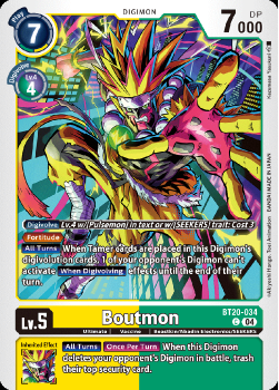Boutmon single card from Digimon Card Game