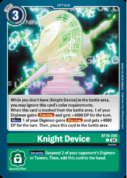 Knight Device single card from Digimon Card Game