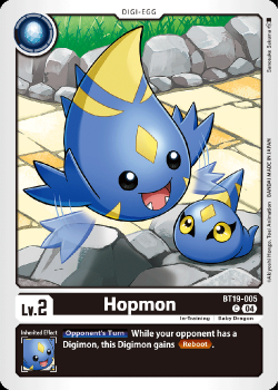 Hopmon single card from Digimon Card Game