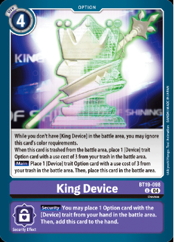 King Device single card from Digimon Card Game