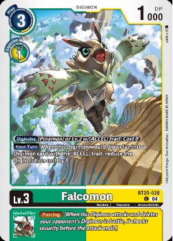 Falcomon single card from Digimon Card Game