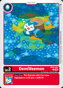 DemiVeemon single card from Digimon Card Game