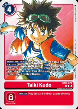 Taiki Kudo single card from Digimon Card Game