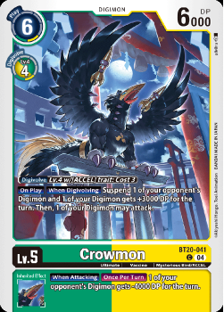 Crowmon single card from Digimon Card Game