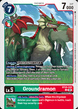 Groundramon single card from Digimon Card Game