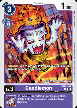 Candlemon single card from Digimon Card Game