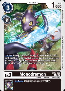 Monodramon single card from Digimon Card Game