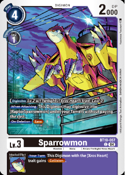 Sparrowmon single card from Digimon Card Game