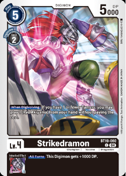 Strikedramon single card from Digimon Card Game