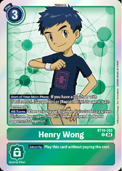 Henry Wong single card from Digimon Card Game