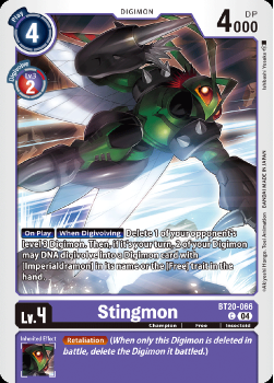 Stingmon single card from Digimon Card Game