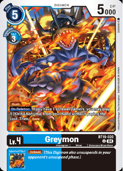 Greymon single card from Digimon Card Game
