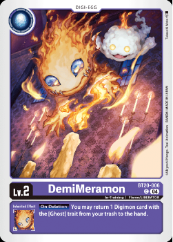 DemiMeramon single card from Digimon Card Game