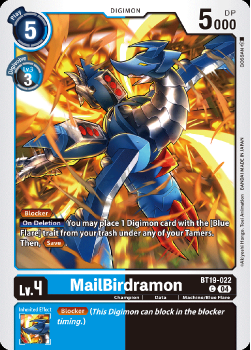 MailBirdramon single card from Digimon Card Game