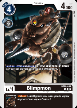 Blimpmon single card from Digimon Card Game