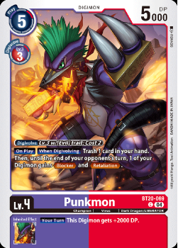 Punkmon single card from Digimon Card Game