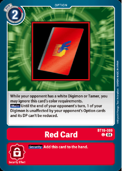 Red Card single card from Digimon Card Game