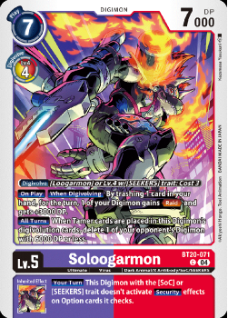 Soloogarmon single card from Digimon Card Game