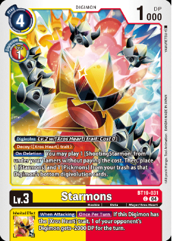 Starmons single card from Digimon Card Game