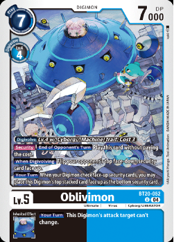 Oblivimon single card from Digimon Card Game