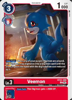 Veemon single card from Digimon Card Game