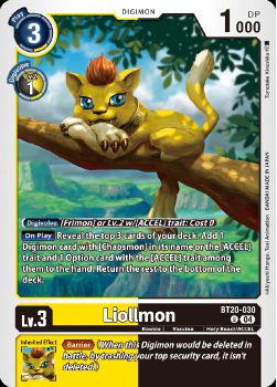 Liollmon single card from Digimon Card Game