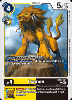 Liamon single card from Digimon Card Game