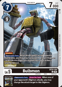 Bulbmon single card from Digimon Card Game