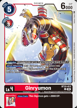 Ginryumon single card from Digimon Card Game