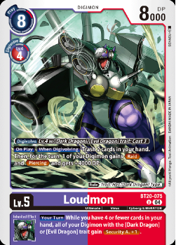 Loudmon single card from Digimon Card Game