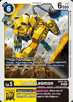 LoaderLeomon single card from Digimon Card Game