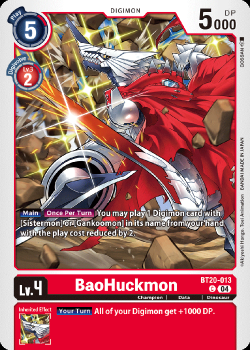 BaoHuckmon single card from Digimon Card Game