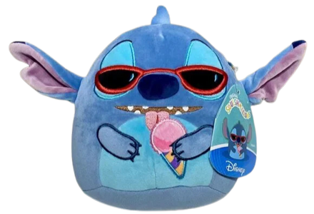 Squishmallow Disney 8" Plush Stitch Sunglasses and Icecream
