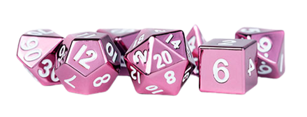 Fanroll - 16mm Metal Polyhedral Dice Set: Pink