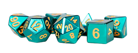Fanroll - 16mm Metal Polyhedral Dice Set: Turquoise