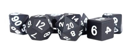 Fanroll - 16mm Metal Polyhedral Dice Set: Black
