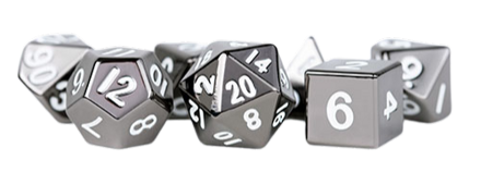 Fanroll - 16mm Metal Polyhedral Dice Set: Sterling Grey