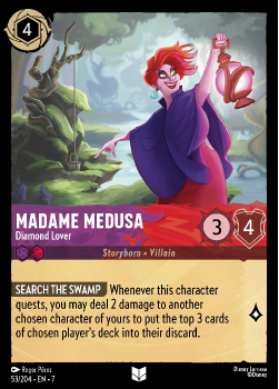 Madame Medusa - Diamond Lover single card from Disney Lorcana