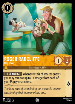 Roger Radcliffe - Dog Lover single card from Disney Lorcana