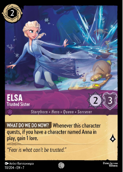 Elsa - Trusted Sister single card from Disney Lorcana
